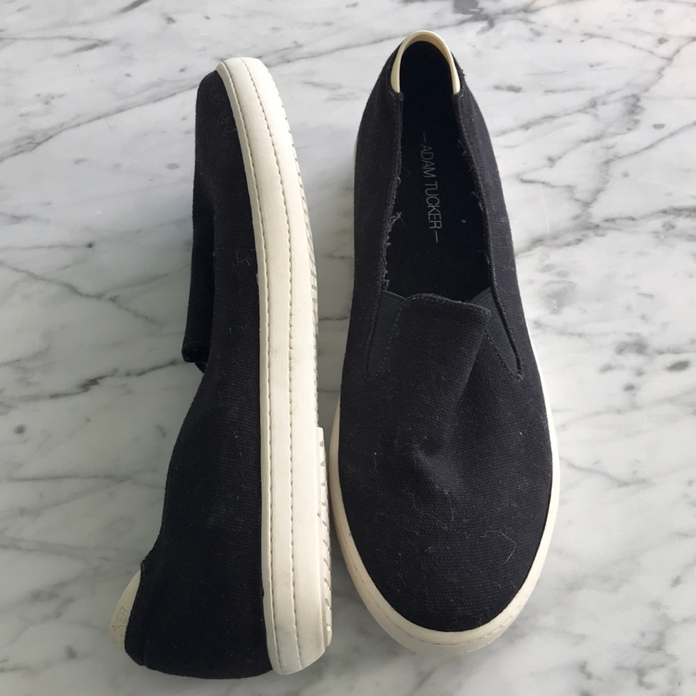 Adam Tucker Black Canvas Slipon Sneakers - Picture 2 of 12